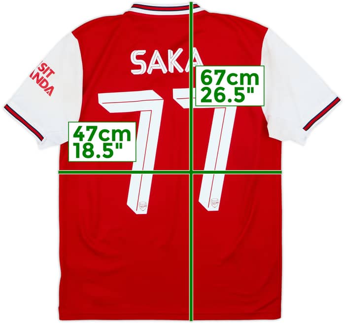 2019-20 Arsenal Home Shirt Saka #77 - 6/10 - (S)