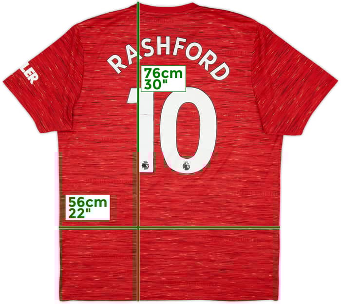 2020-21 Manchester United Home Shirt Rashford #10 - 5/10 - (XL)