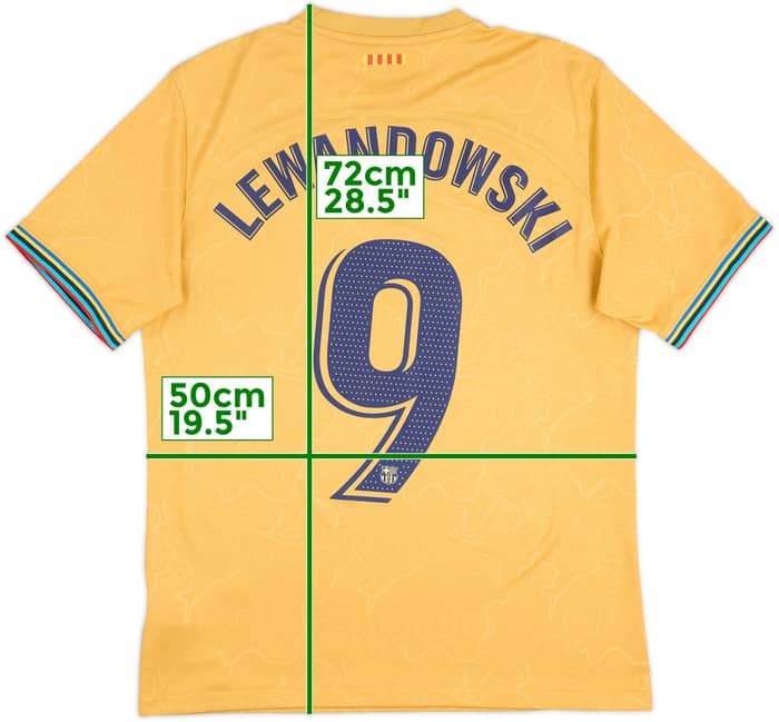 2022-23 Barcelona Away Shirt Lewandowski #9 - 6/10 - (M)