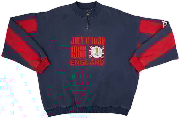 1995-96 England adidas 1/4 Zip Drill Top - 6/10 - (L)