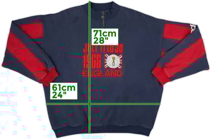 1995-96 England adidas 1/4 Zip Drill Top - 6/10 - (L)