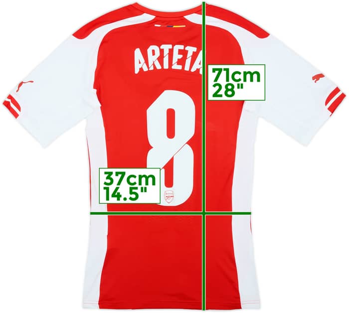 2014-15 Arsenal Player Issue (ACTV Fit) Home Shirt Arteta #8 (M)