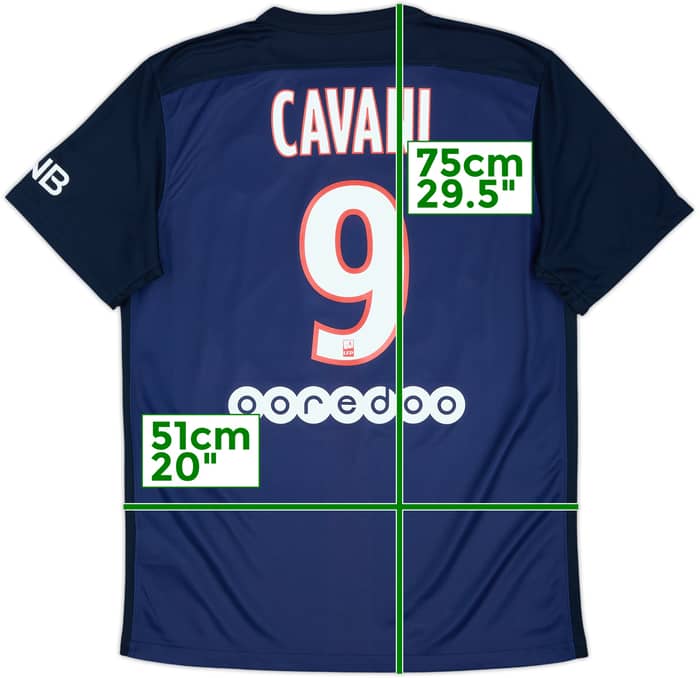 2015-16 Paris Saint-Germain Home Shirt Cavani #9 - 9/10 - (M)
