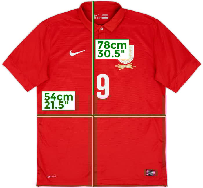 2013 England Away 150th Anniversary Shirt #9 - 9/10 - (L)