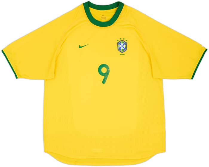 2000-02 Brazil Home Shirt Ronaldo #9 - 4/10 - (XL)