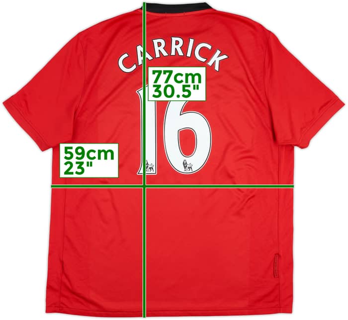 2009-10 Manchester United Home Shirt Carrick #16 - 6/10 - (XL)