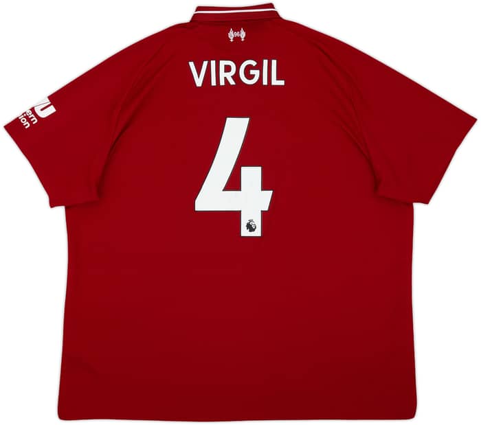 2018-19 Liverpool Home Shirt Virgil #4 - 5/10 - (XXL)