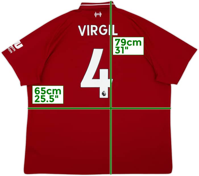 2018-19 Liverpool Home Shirt Virgil #4 - 5/10 - (XXL)
