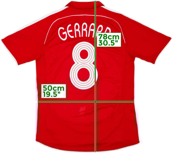 2006-08 Liverpool Home Shirt Gerrard #8 - 7/10 - (M)