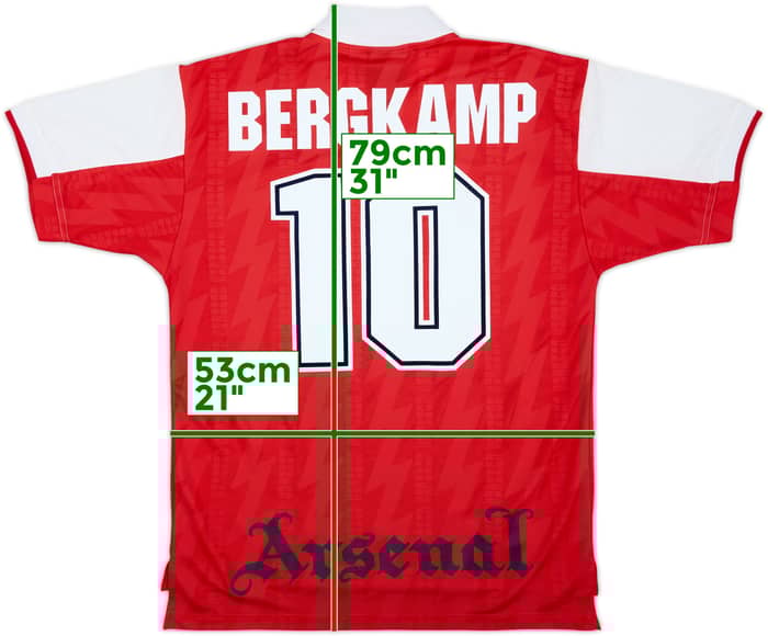 1994-96 Arsenal Home Shirt Bergkamp #10 - 6/10 - (M)
