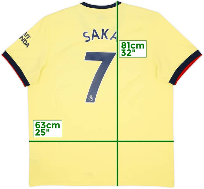 2021-22 Arsenal Away Shirt Saka #7 - 8/10 - (XXL)