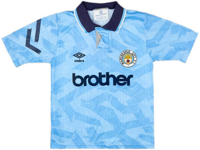 1991-93 Manchester City Home Shirt - 7/10 - (S.Boys)
