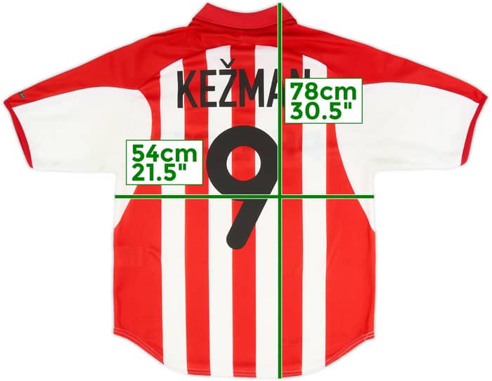 2000-02 PSV Home Shirt Kezman #9 - 6/10 - (M)