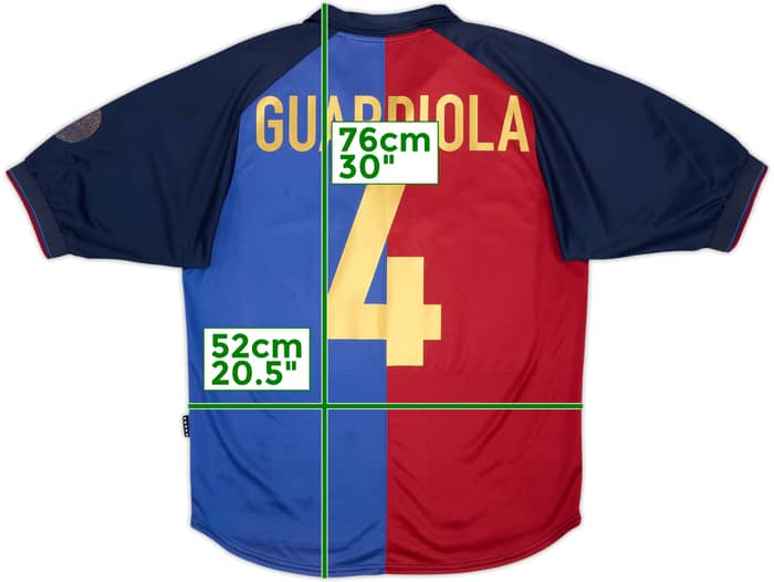 1999-00 Barcelona Centenary Home Shirt Guardiola #4 - 5/10 - (M)