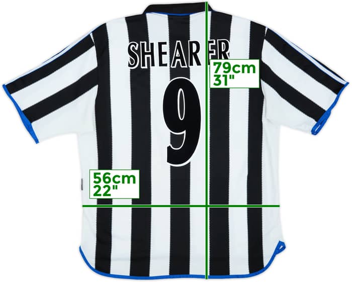 1999-00 Newcastle Home Shirt Shearer #9 - 8/10 - (XL)