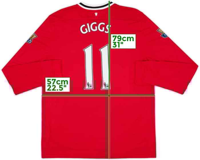 2011-12 Manchester United Home L/S Shirt Giggs #11 - 7/10 - (XL)