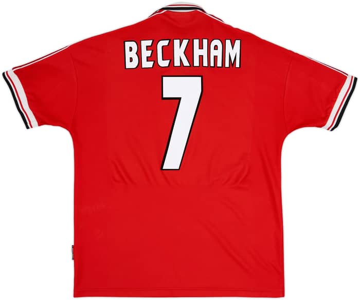 1998-00 Manchester United Home Shirt Beckham #7 - 8/10 - (XL)