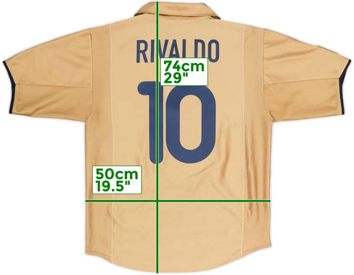 2001-03 Barcelona Away Shirt Rivaldo #10 - 8/10 - (XL.Boys)