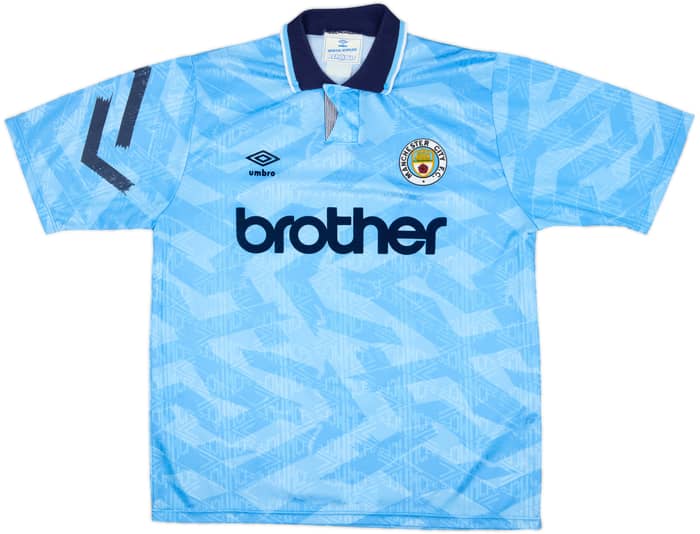 1991-93 Manchester City Home Shirt - 8/10 - (L)