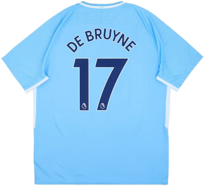 2017-18 Manchester City Home Shirt De Bruyne #17 - 9/10 - (XL)
