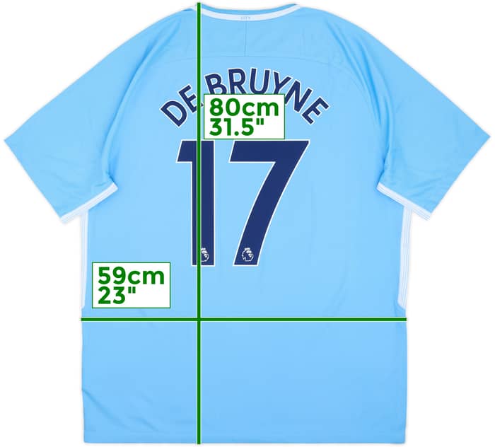 2017-18 Manchester City Home Shirt De Bruyne #17 - 9/10 - (XL)