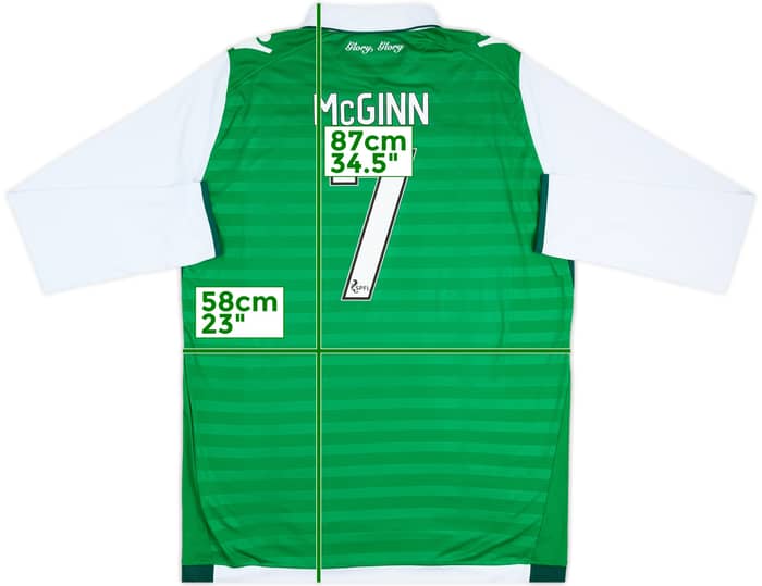 2017-18 Hibernian Home L/S Shirt McGinn #7 - 6/10 - (3XL)