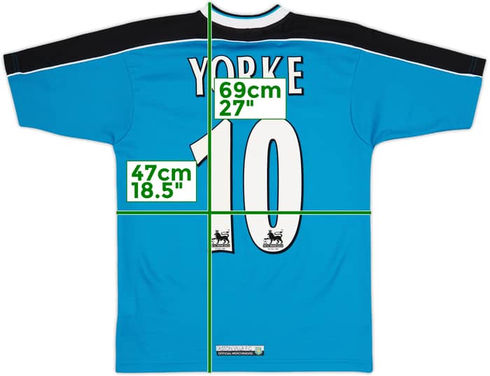1998-99 Aston Villa Away Shirt Yorke #10 - 8/10 - (Y)