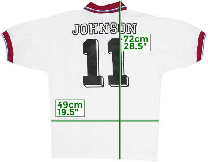 1996-98 Aston Villa Away Shirt Johnson #11 - 8/10 - (S)