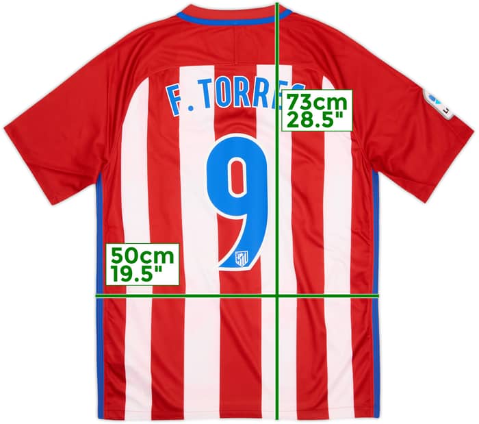 2016-17 Atletico Madrid Home Shirt Torres #9 - 6/10 - (M)