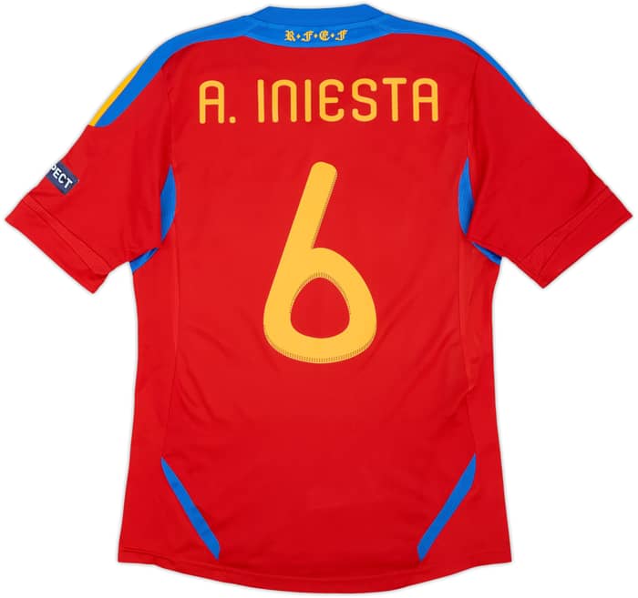 2010-11 Spain Home Shirt A.Iniesta #6 - 8/10 - (S)