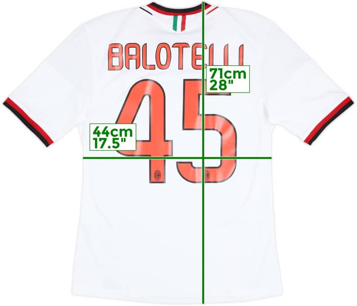 2013-14 AC Milan Away Shirt Balotelli #45 - 7/10 - (S)