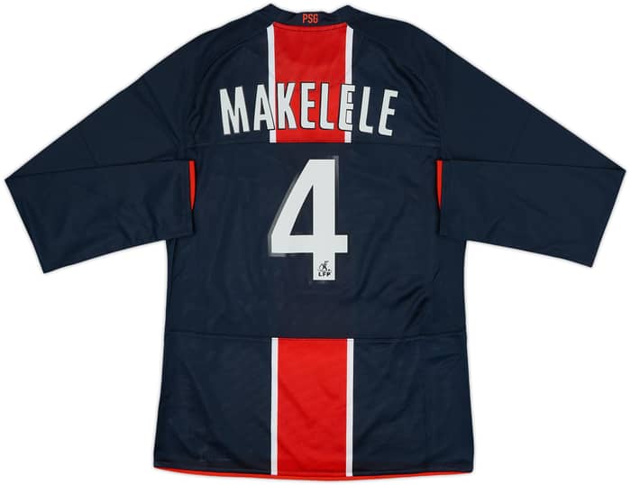 2008-09 Paris Saint-Germain Player Issue Home L/S Shirt Makelele #4 - 8/10 - (M)