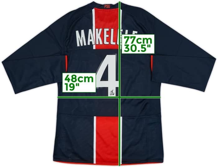 2008-09 Paris Saint-Germain Player Issue Home L/S Shirt Makelele #4 - 8/10 - (M)
