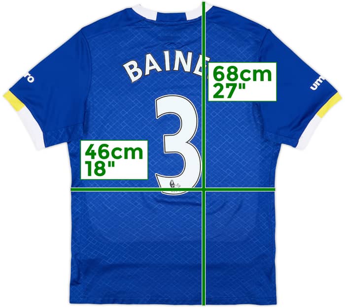 2016-17 Everton Home Shirt Baines #3 - 9/10 - (S)