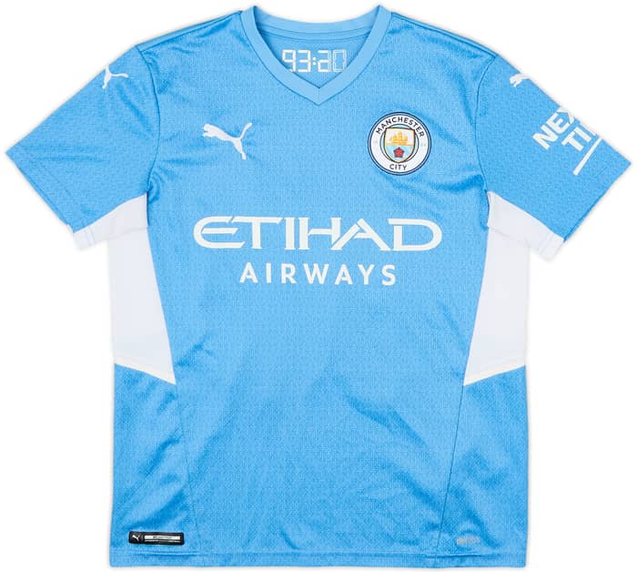 2021-22 Manchester City Home Shirt Grealish #10 - 8/10 - (L.Boys)