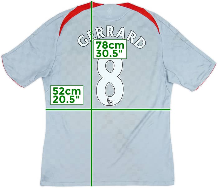 2008-09 Liverpool Away Shirt Gerrard #8 - 6/10 - (L)