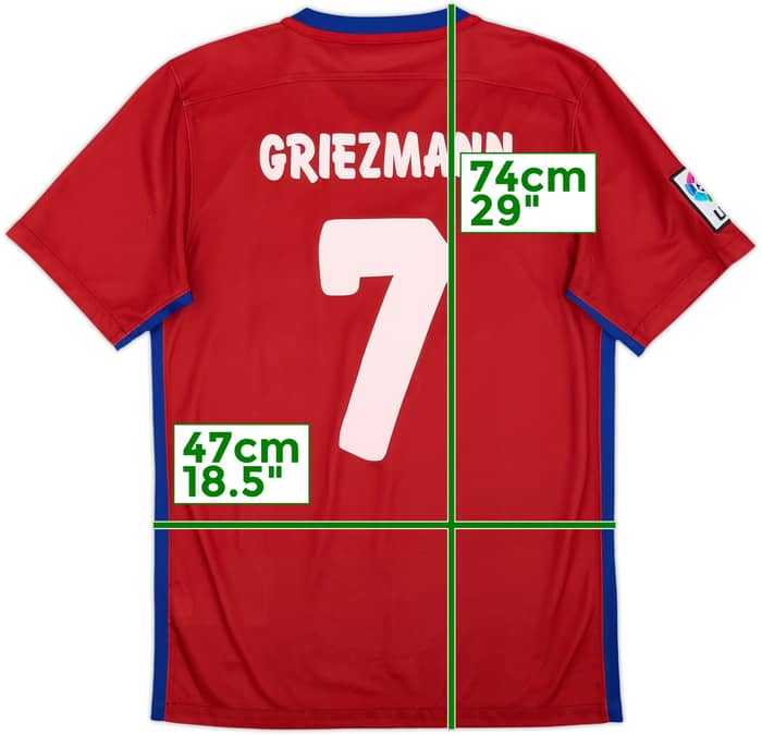 2016-17 Atletico Madrid Home Shirt Griezmann #7 - 6/10 - (S)