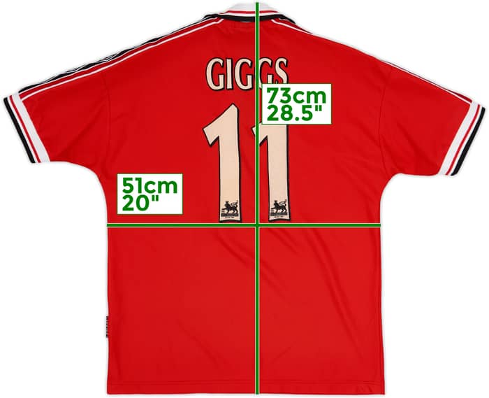 1998-00 Manchester United Home Shirt Giggs #11 - 8/10 - (M)