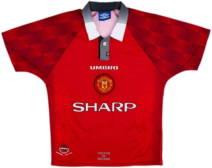1996-98 Manchester United Home Shirt Beckham #10 - 8/10 - (Y)