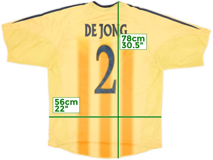 Camiseta de visitante del Ajax 2004-05 De Jong #2 - 5/10 - (L)