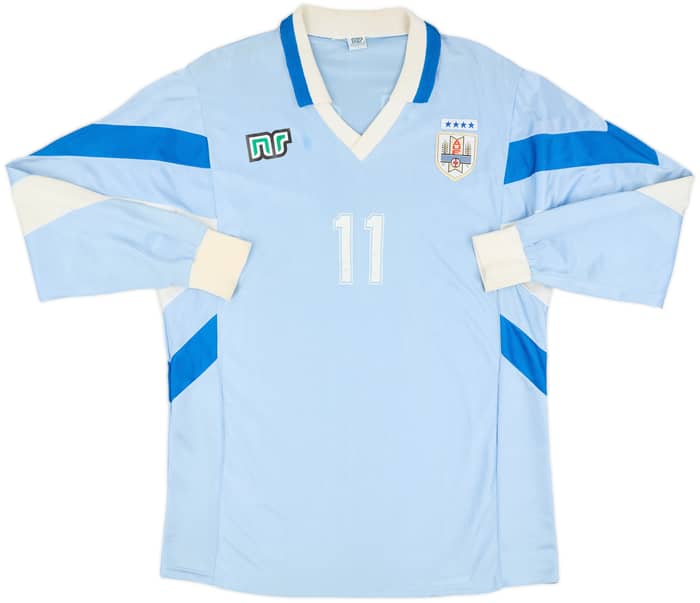 1995-98 Uruguay Home L/S Shirt #11 - 6/10 - (L)