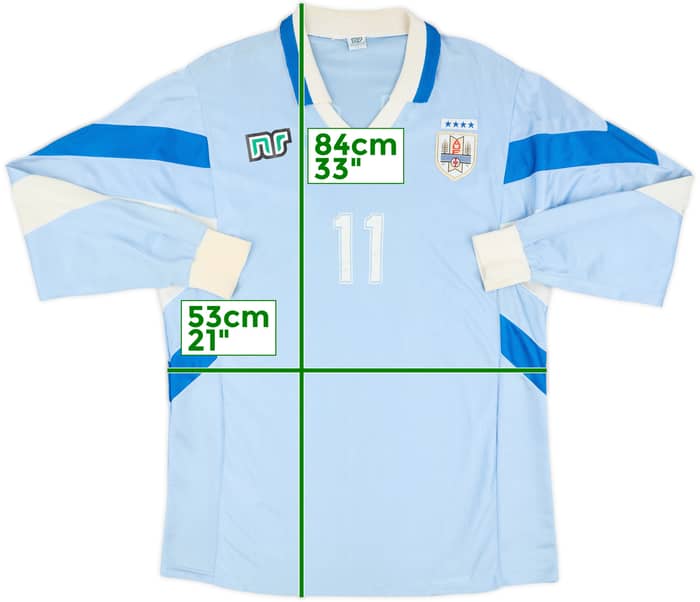 1995-98 Uruguay Home L/S Shirt #11 - 6/10 - (L)
