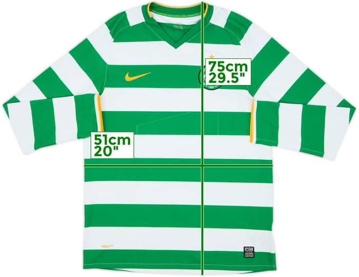 2008-10 Celtic Home L/S Shirt - 4/10 - (M)