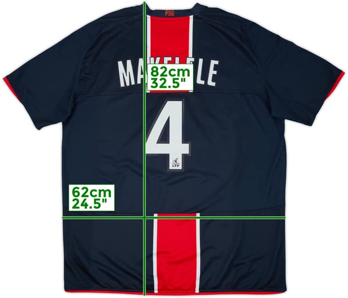 2008-09 Paris Saint-Germain Home Shirt Makelele #4 - 7/10 - (XXL)