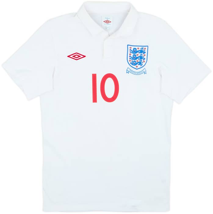 2009-10 England 'South Africa' Home Shirt Rooney #10 - 6/10 - (S)