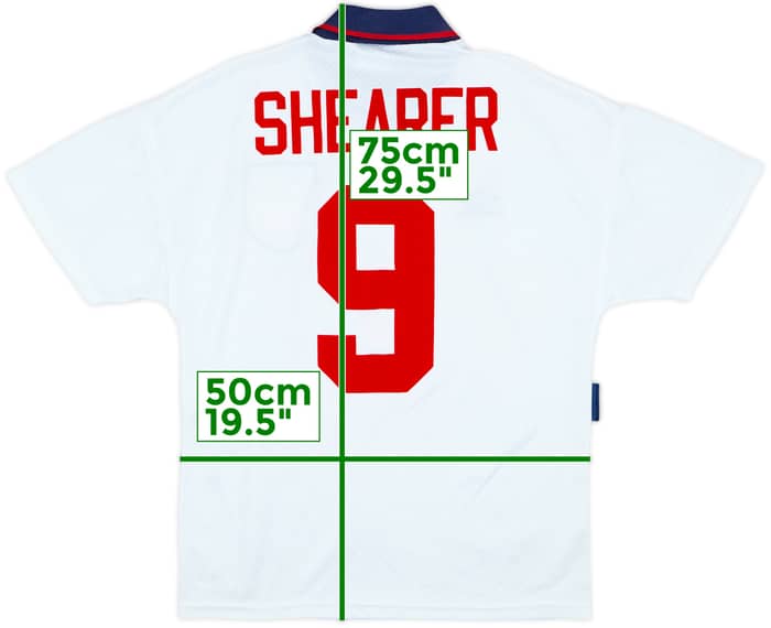 1993-95 England Home Shirt Shearer #9 - 8/10 - (M)