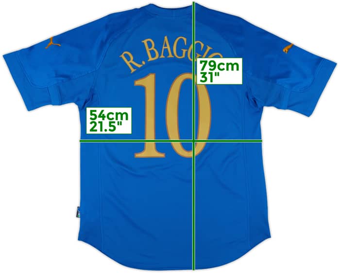 2004-06 Italy Home Shirt R.Baggio #10 - 7/10 - (L)