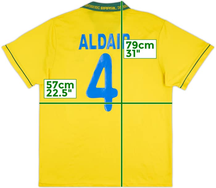 1994 Brazil Home Shirt Aldair #4 - 8/10 - (XL)