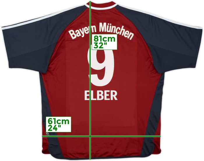 2001-02 Bayern Munich Home Shirt Elber #9 - 8/10 - (XL)
