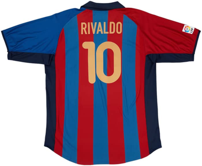 2001-02 Barcelona Home Shirt Rivaldo #10 - 8/10 - (XXL)